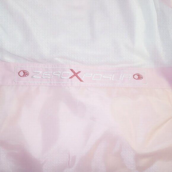 ZeroXposure Womens Windbreaker Jacket Pink White Full Zip Lightweight Size Large - Picture 6 of 8
